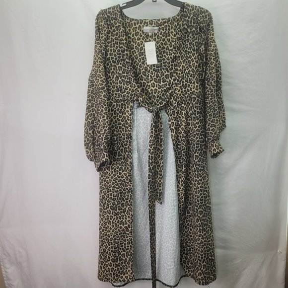 Never Fully Women's Dressed Beach Cover Up Dress Leopard Print - 6 - Picture 2 of 7